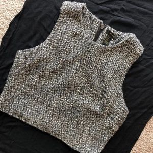 Black and white Sleeveless crop Top forever 21